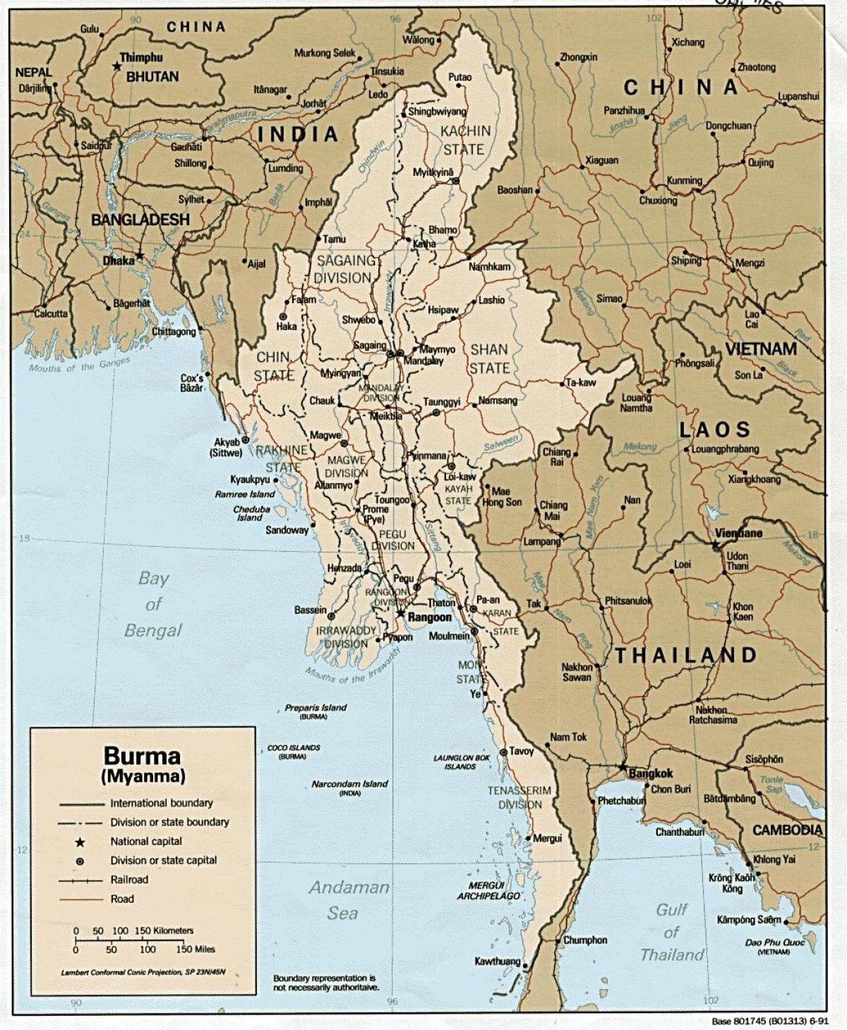 Myanmar kaart hd