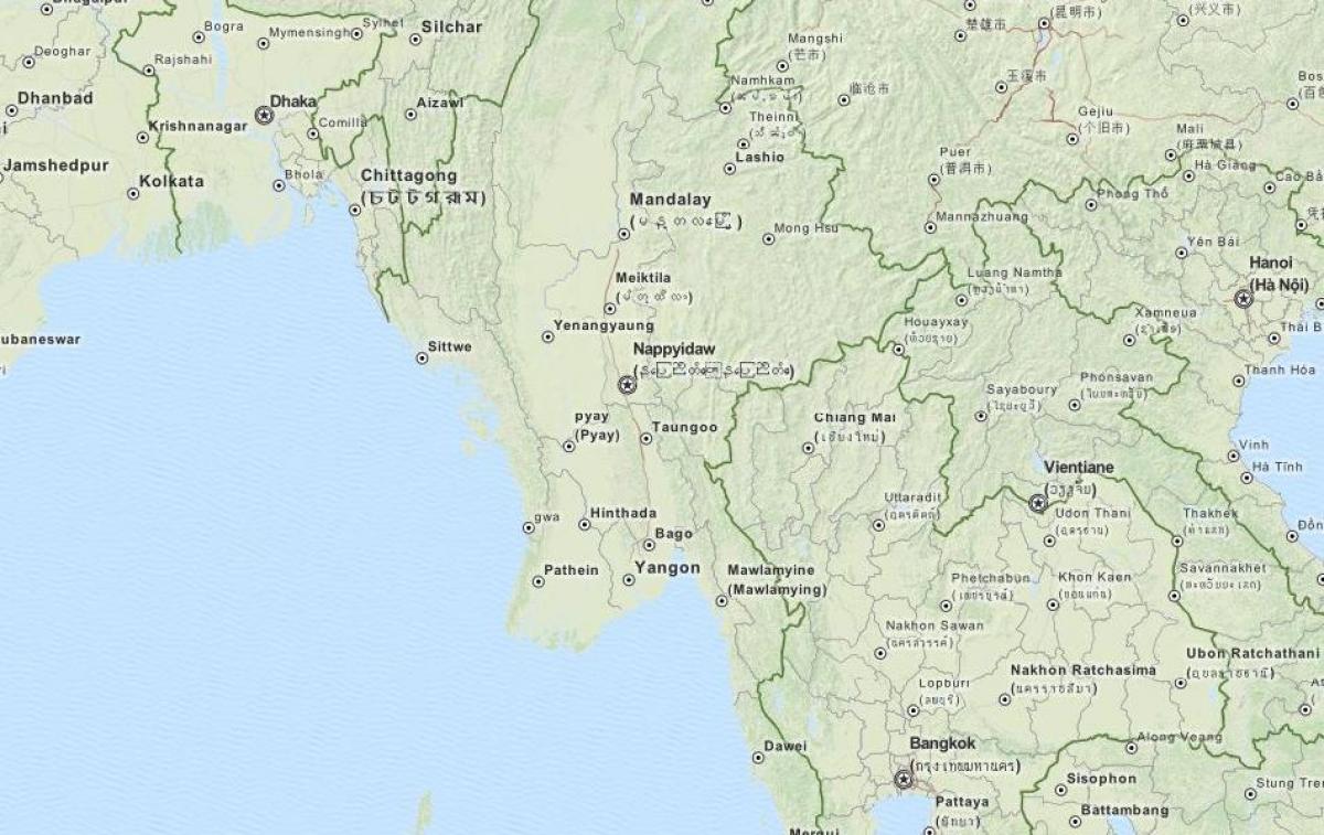 gps-kaart voor Myanmar
