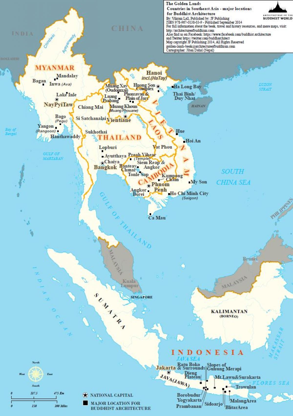 Kaart van Myanmar in zuidoost-azië