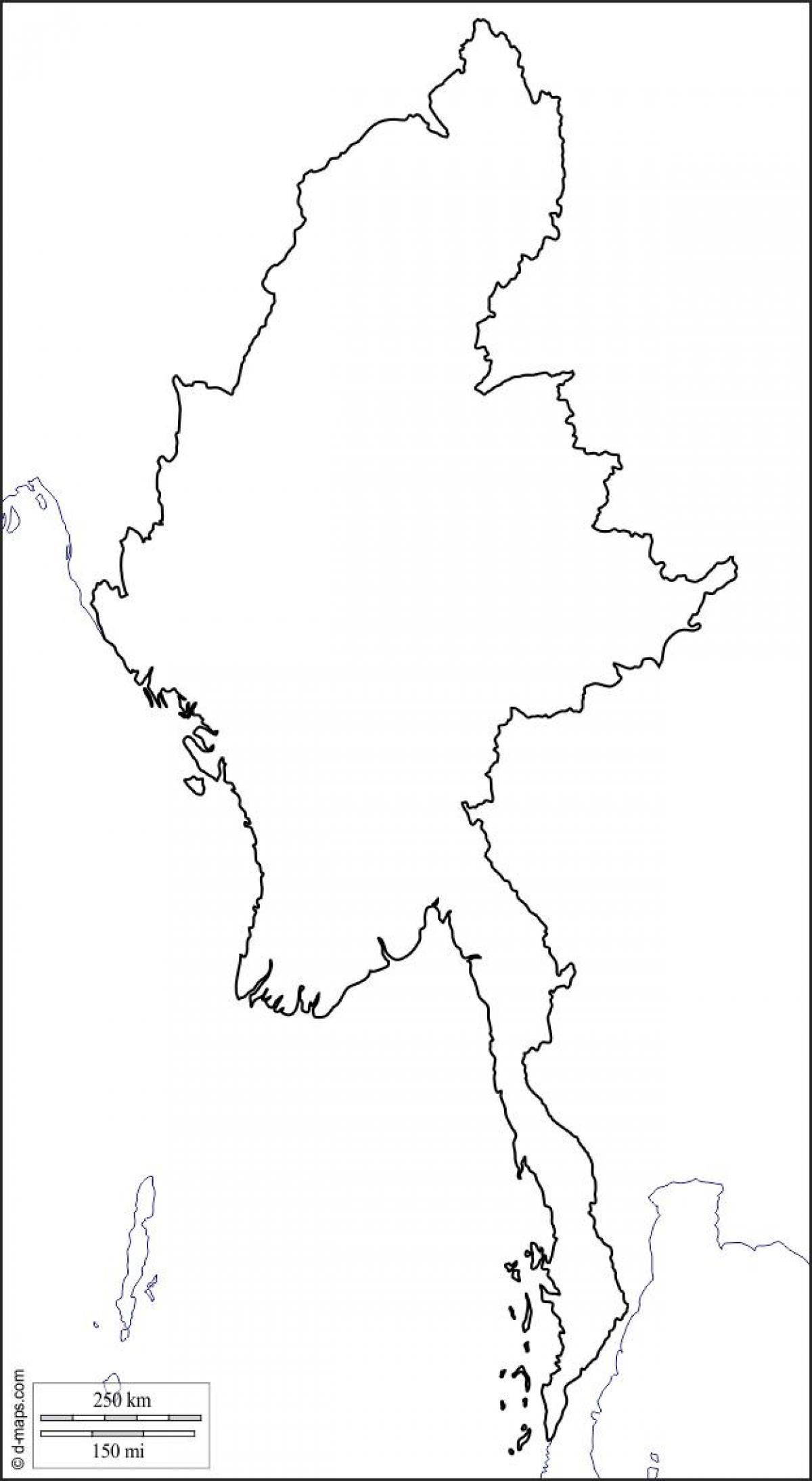 Kaart van Myanmar drawin