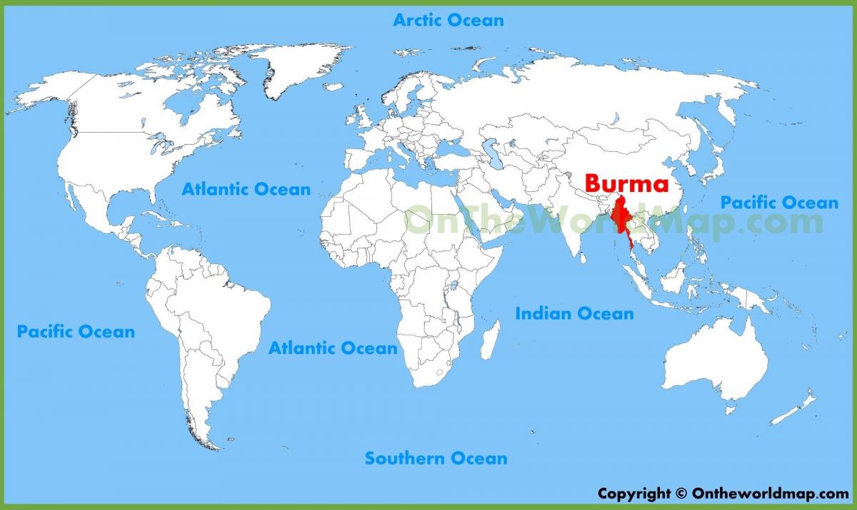 Birma locatie op kaart