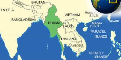 Birma of Myanmar kaart