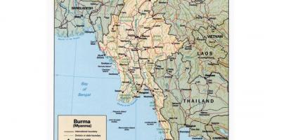 Kaart van Myanmar met steden