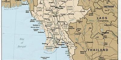 Yangon, Birma kaart