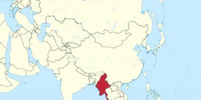 Kaart van de wereld van Myanmar, Birma