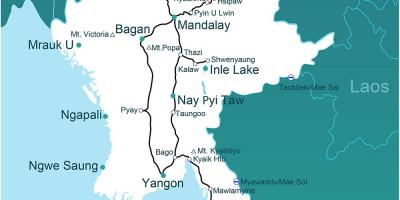 Een kaart van Myanmar